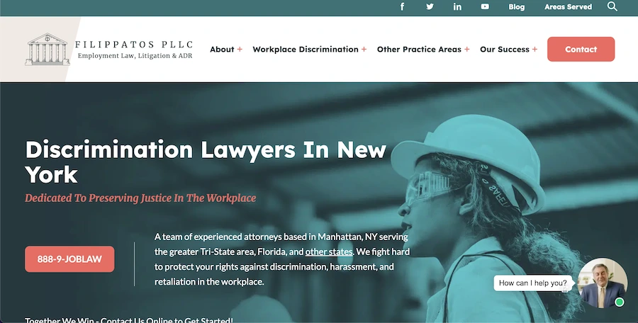 screenshot of filippatos llc website