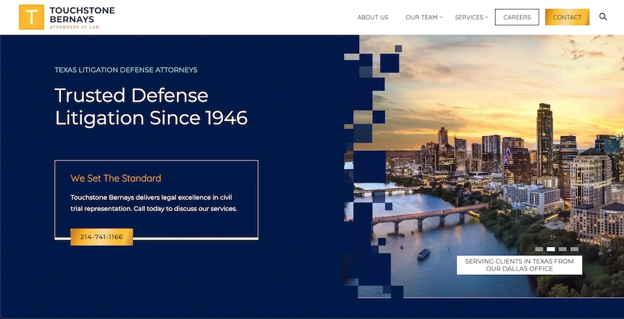 screenshot of touchstone bernays website